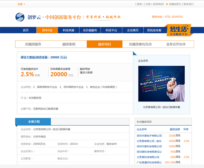 某中國創(chuàng)新服務平臺二期項目--全國及13個城市房源信息、資訊管理